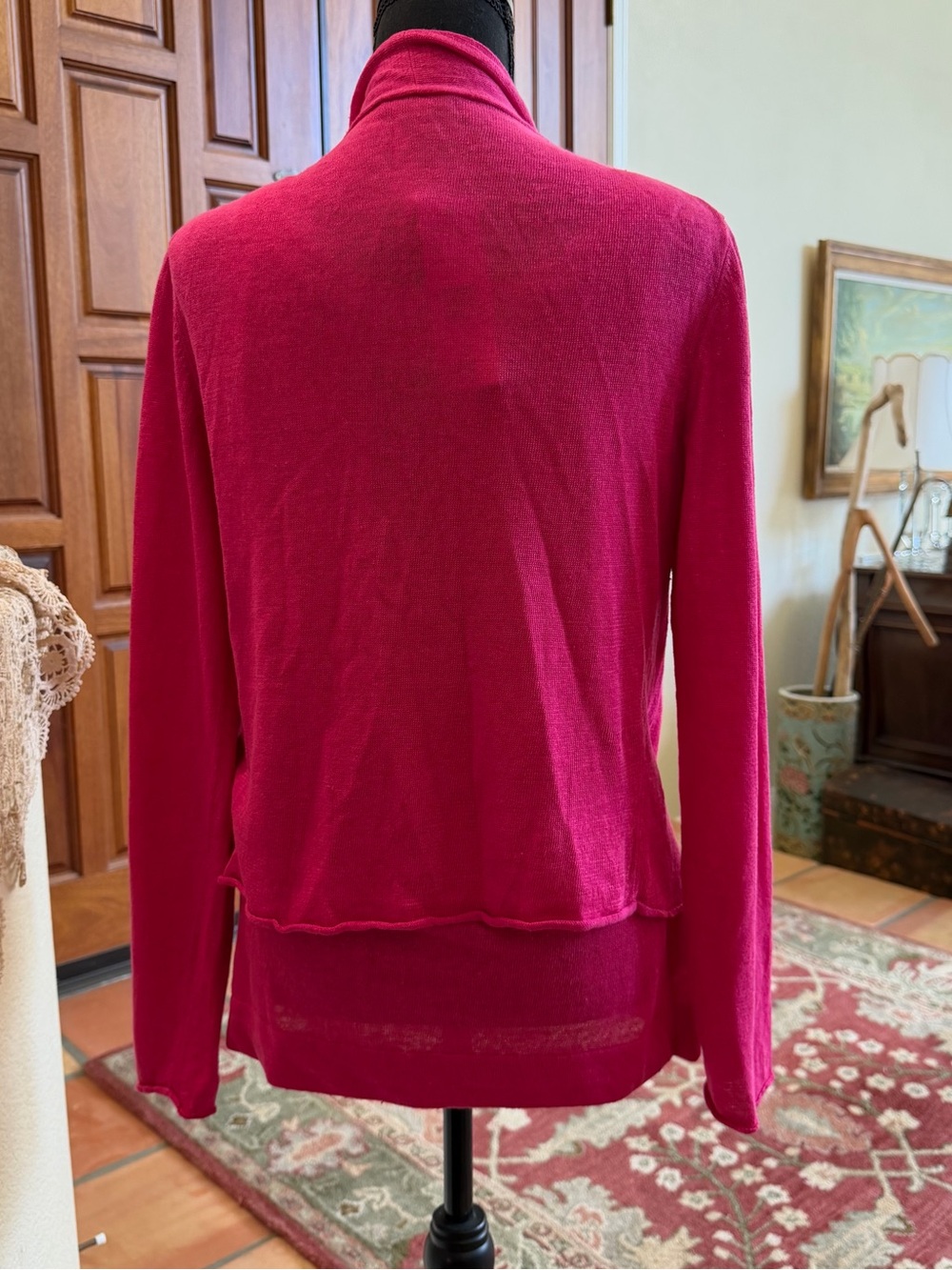 lafayette 148 New York Pink Cardigan & Tank Set Sz M 100% linen - Picture 5 of 11